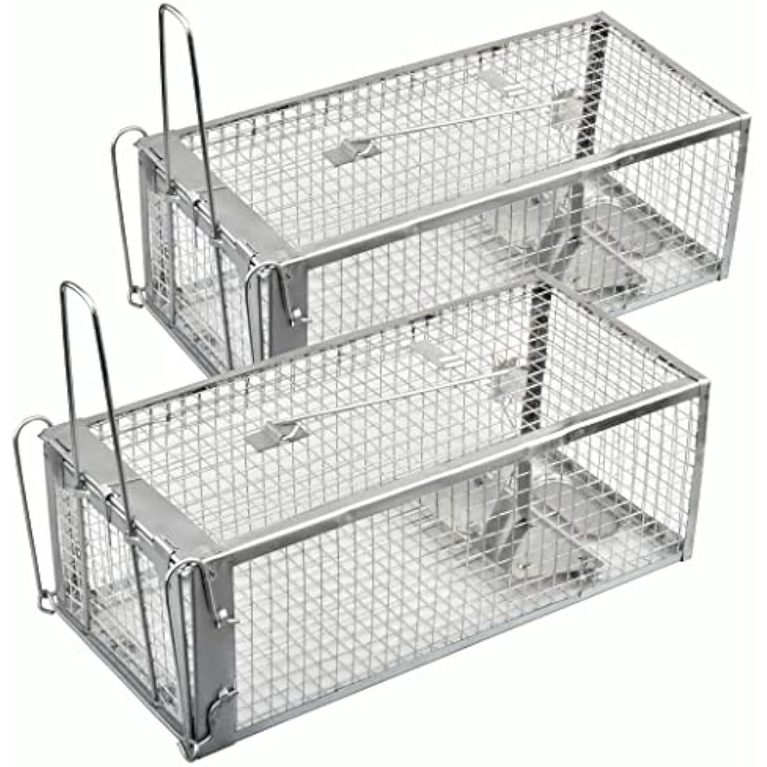 Anyhall 2-Pack Rat Traps Humane Live Mouse Cage Traps (Silver)