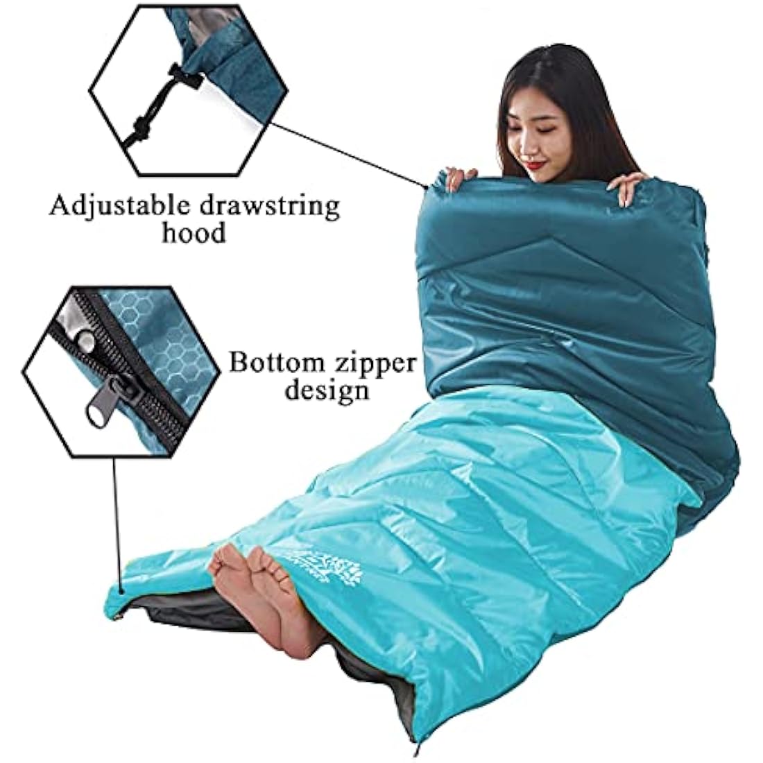 Flantree Sleeping Bag 4 Seasons Adults & Kids for Camping Hiking Trips Warm Cool Weather,Lightweight and Waterproof with Compression Bag,Indoors Outdoors Activities