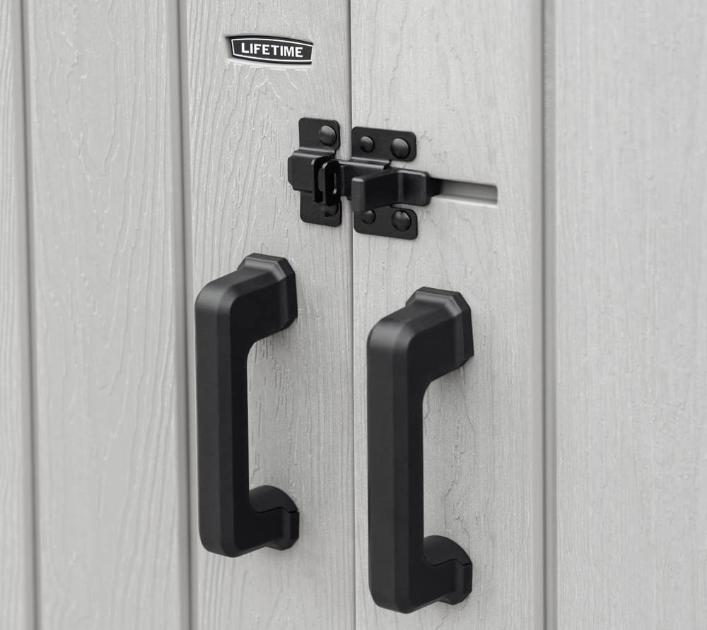 LIFETIME Plastic Wood Grain Textured Storage Box Desert Sand/Grey, 151x72x69 cm