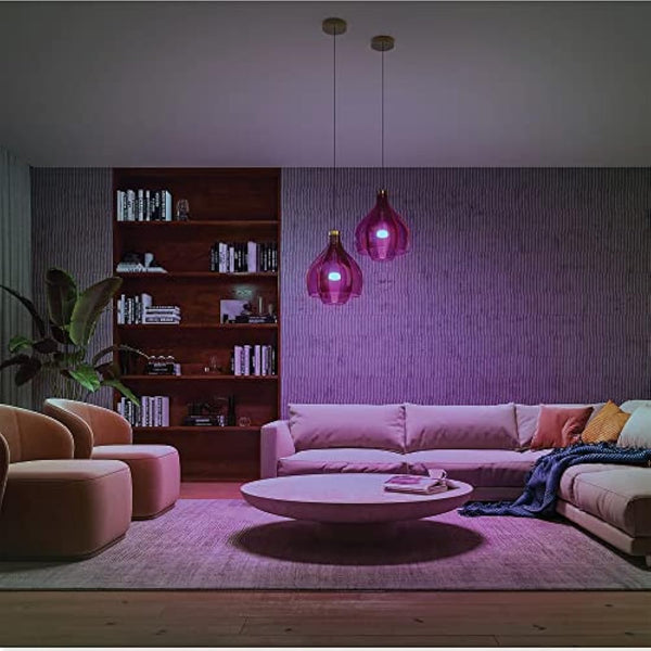 Philips Hue White and Colour Ambiance Smart Light Bulb 2 Pack 75W - 1100 Lumen [E27 Edison Screw] with Bluetooth. Works with Alexa, Google Assistant and Apple Homekit