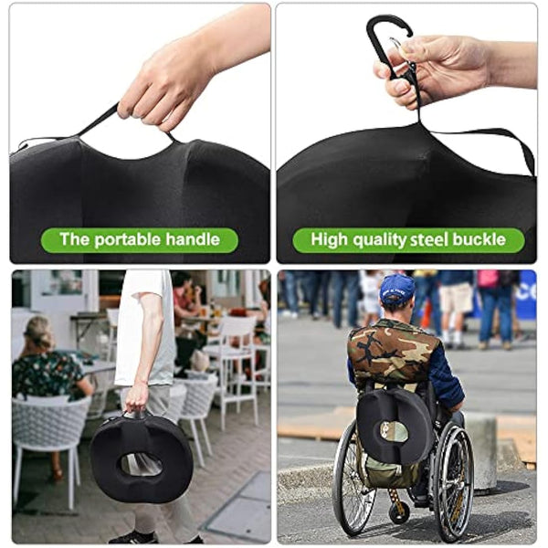 Donut Pillow Coccyx Seat Cushion for Prostate, Sciatica, Pelvic Floor, Pressure Sores, Pregnancy, Perineal Surgery, Postpartum Recovery Pain Pressure Relief Memory Foam Chair Pad