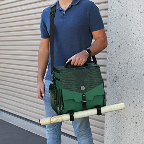 ENHANCE Travel Bag for DND, Bag Compatible with Dungeons and Dragons, Battle Mat Holder, Dice Pockets and Accessories, Carry 4-8 Books