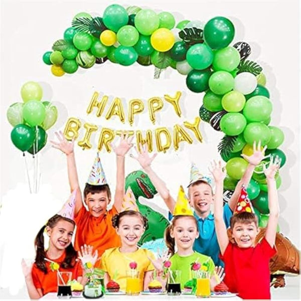 Dinosaur Birthday Decorations - 214 Pcs Banner, Garland & Arch Kit, Dino Party Supplies, Balloons