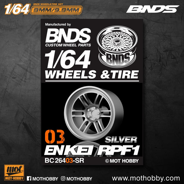 BNDS 1/64 Wheels With Rubber Tires ABS Assembly Rims Modified Parts for 1:64 Model Car VIP Style Detail-up Set New Clearance