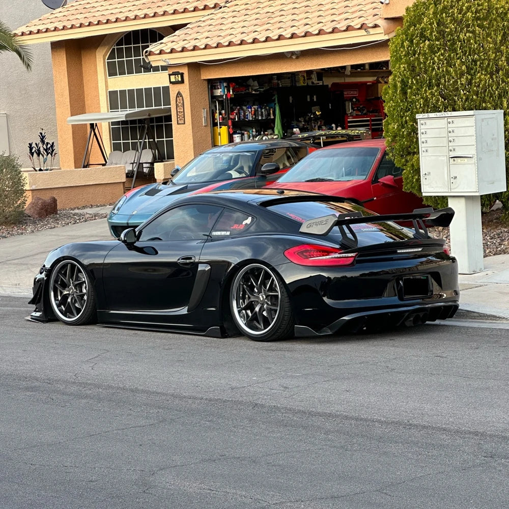 Carbon Fiber Rear Trunk Boot Tail Spoiler Double-Deck Wing Lip for Porsche Cayman 718 987 997 998 981 911 Boxster GT4