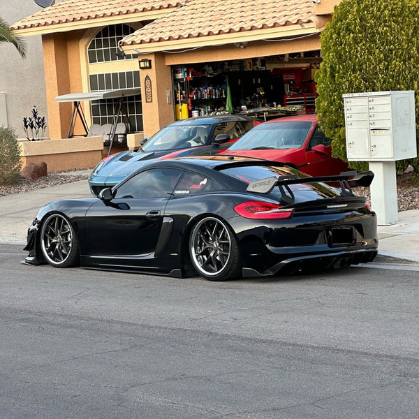 Carbon Fiber Rear Trunk Boot Tail Spoiler Double-Deck Wing Lip for Porsche Cayman 718 987 997 998 981 911 Boxster GT4