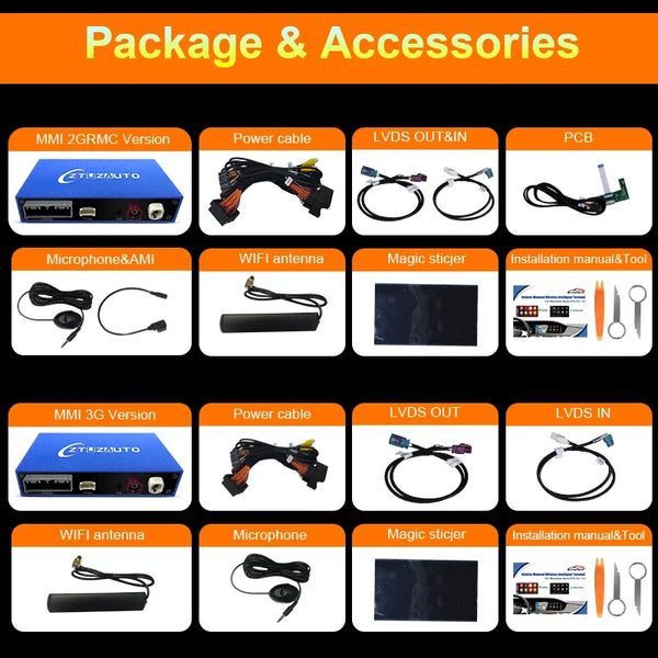 Wireless Apple CarPlay Android Auto Interface for Audi A1 2012-2018, with Mirror Link AirPlay Navigation Car Play Functions