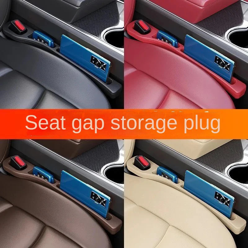 2Pcs Car Seat Gap Filler Organizer PU Waterproof Universal Car Seat Gap Anti-leak Stopper Strip 2Slot Seat Gap Storage Organizer