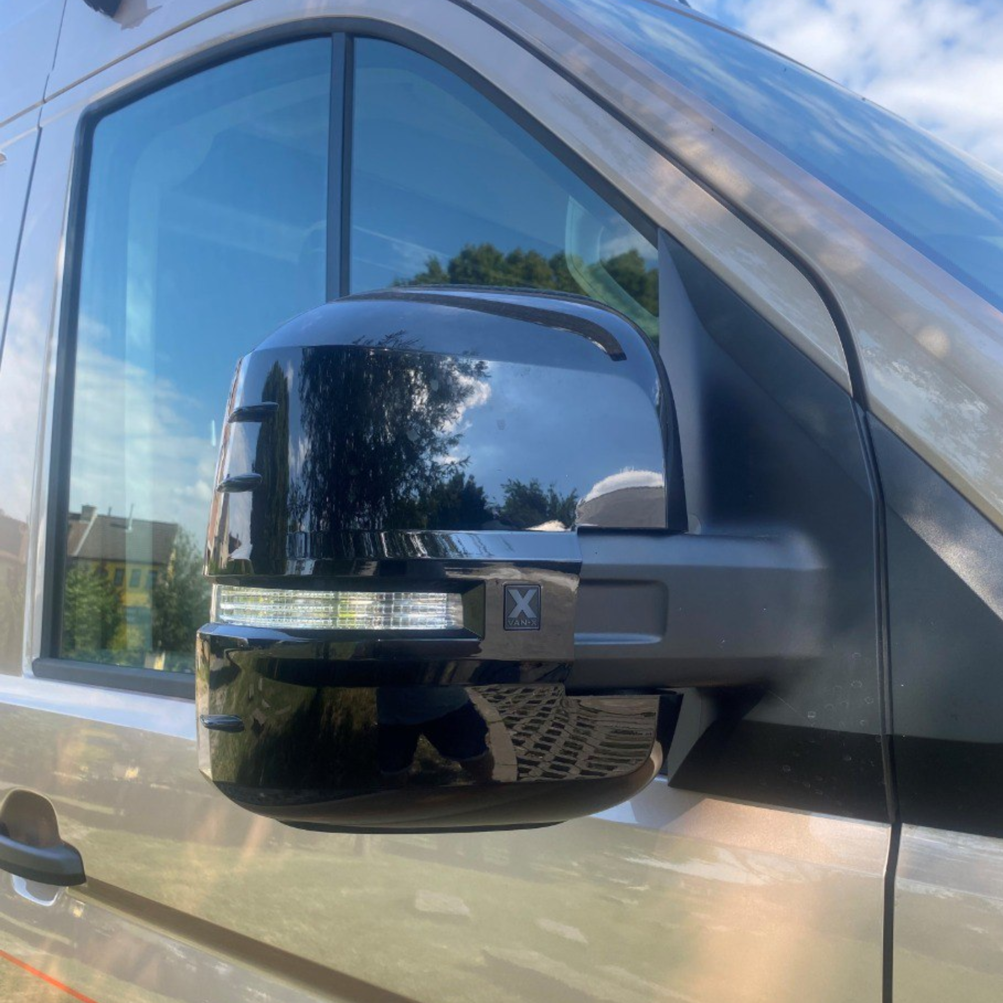 For VW Crafter New Shape Mirror Covers -  Set of 2 - Gloss Black | Van-X