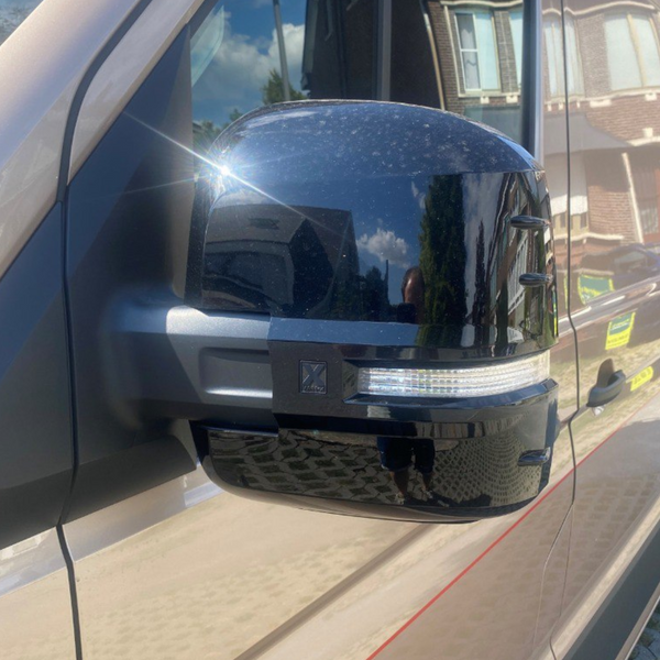 For MAN TGE Mirror Covers -  Set of 2 - Gloss Black | Van-X