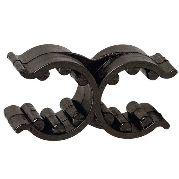 Plastic Double Adjustable Support Clip 18/25 mm Black | 4Boats