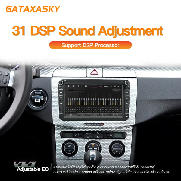 GATAXASKY 8" Car Radio multimedia player For VW Volkswagen Passat B7 B6 Golf Touran Polo Tiguan Jetta 2 din Android 12 Carplay