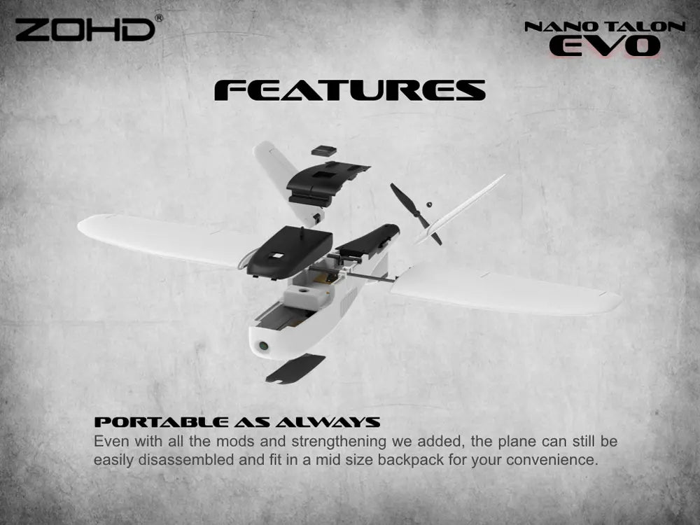 ZOHD Nano Talon EVO FPV Airplane (PNP / FPV)