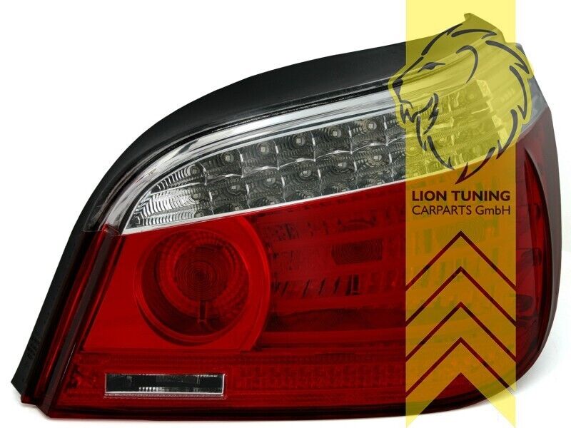 LT Pair LED REAR LIGHTS Lightbar DRL BMW 5-Series E60 Red Clear 03-07 LHD