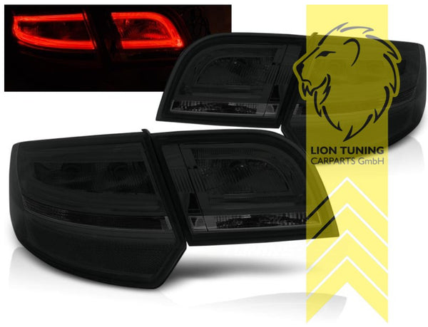 Liontuning LED Lightbar Rear Lights Tail Lamps Audi A3 8P 8PA 04-08 Dark Smoke S3 LHD