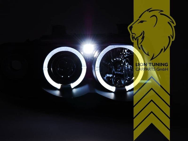 LT LED DRL Halo Headlights Audi A4 B5 8D 99-01 Facelift Limo Avant black LHD