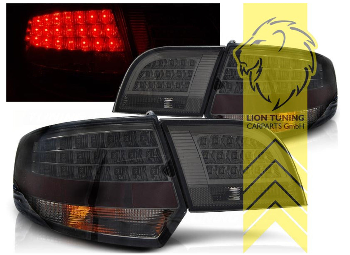 Liontuning LED Lightbar Rear Lights Tail Lamps Audi A3 8P 8PA 04-08 Dark Smoke S3 LHD