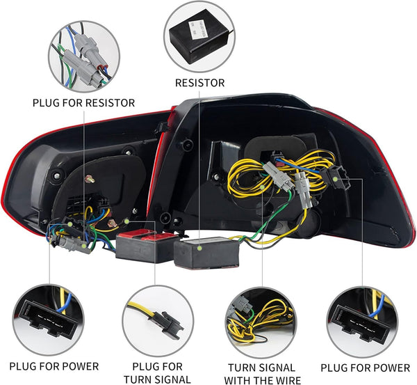 VLAND VW Golf MK6 VI GTI TSI TDI GTD 08-13 Lightbar LED Rear Lights SMOKE RHD