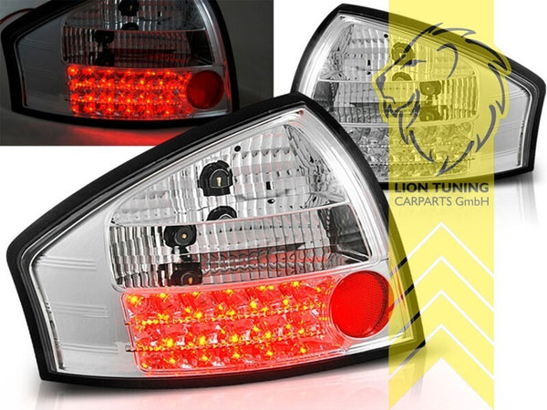 LT Pair LED DRL Lightbar Rear Lights Tail Audi A6 C5 4B sedan 97-05 chrome LHD