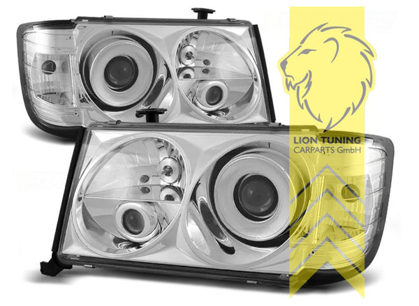 LT Pair LED DRL Halo Headlights Mercedes W124 S124 C124 A124 E-Class chrome LHD