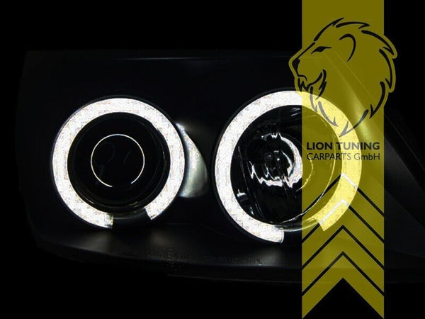 LT Pair LED DRL Halo CCFL Ring Headlights Suzuki Swift 3 MZ EZ 05-10 black LHD