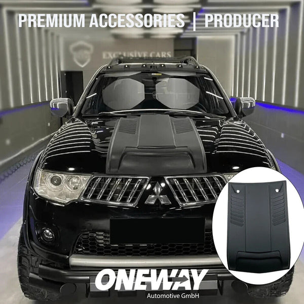 OW Bonnet Scoop Hood Vent MITSUBISHI L200 Triton Series 4 07+ ABS Matt Black 3M