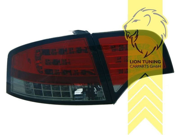 LT Pair LED DRL Lightbar Rear Lights Audi A4 B7 8E 04-08 sedan smoke black LHD