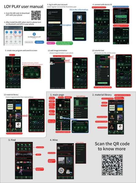 LOY Biosled Black Knight HSQ-1 BT App LED Screen Backpack Bag Motorcycle Bike