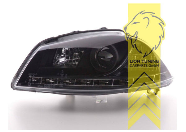 LT LED DRL Lightbar Headlights Seat Ibiza 3 6L 6L1 6L2 Cordoba 2 02-09 black LHD