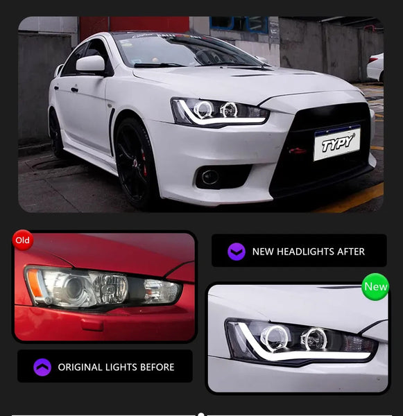 TYPY Pair 10-22 Mitsubishi Lancer EVO LED DRL Dynamic Headlights LED