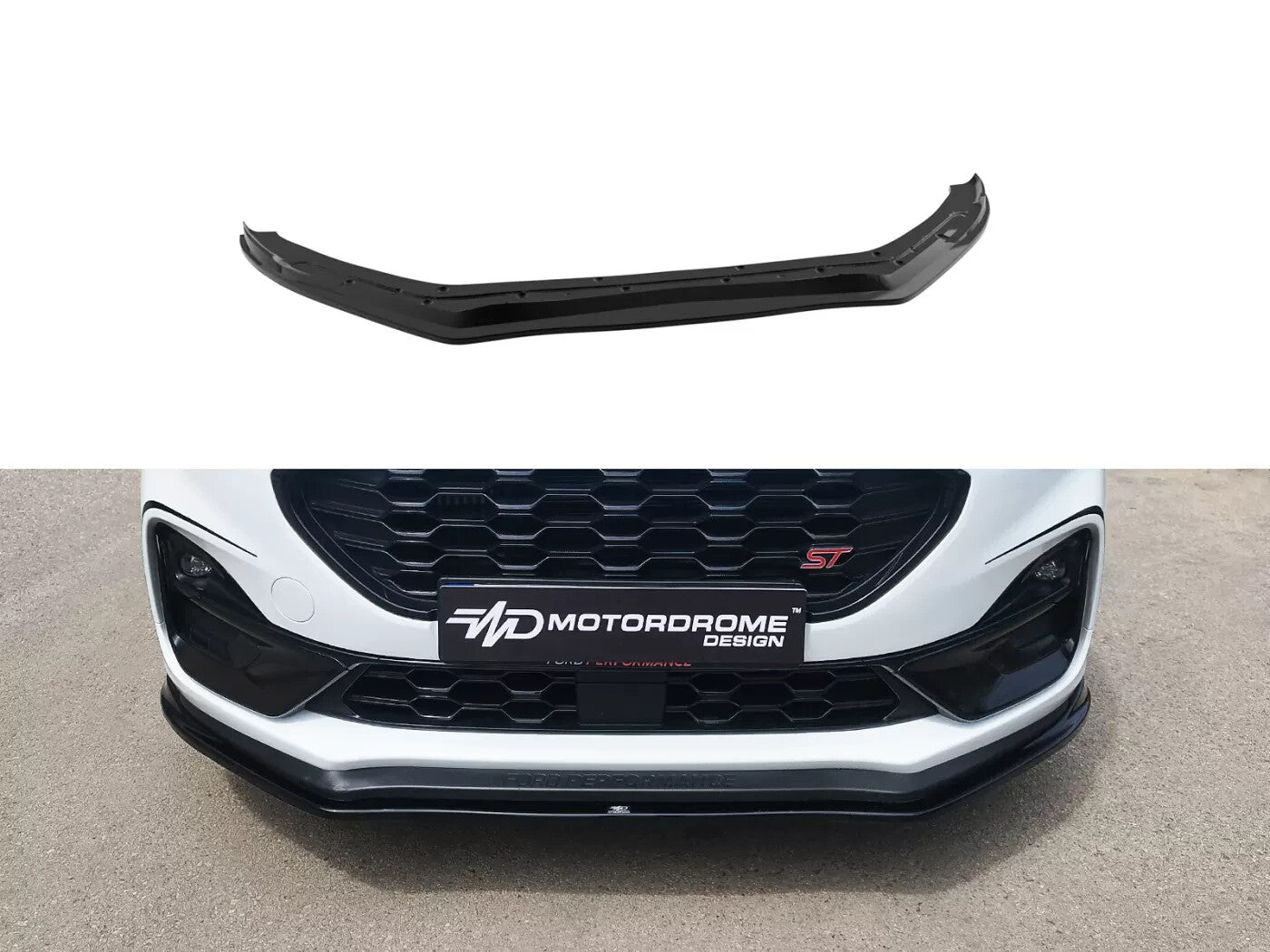 Motordrome Front Splitter Diffuser Ford Puma ST 2019+ + Facelift Gloss Black