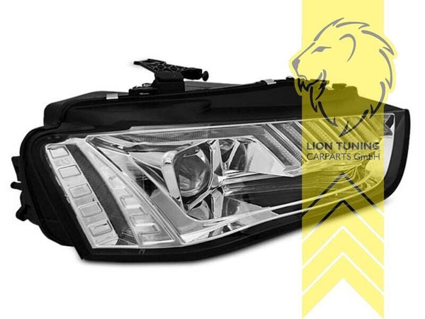 LT LED DRL Lightbar Halo XENON HID Headlights Audi A4 B8 8K Limo Avant Facelift Chrome LHD