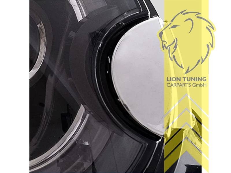 LT Pair LED DRL Halo Ring Headlights BMW Mini One R55 R56 R57 R58 R59 black LHD