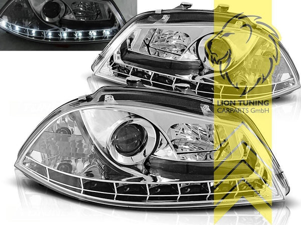 LT LED DRL Lightbar Halo Ring Headlights Seat Ibiza 6L chrome 6L1 6L2 02-09 LHD