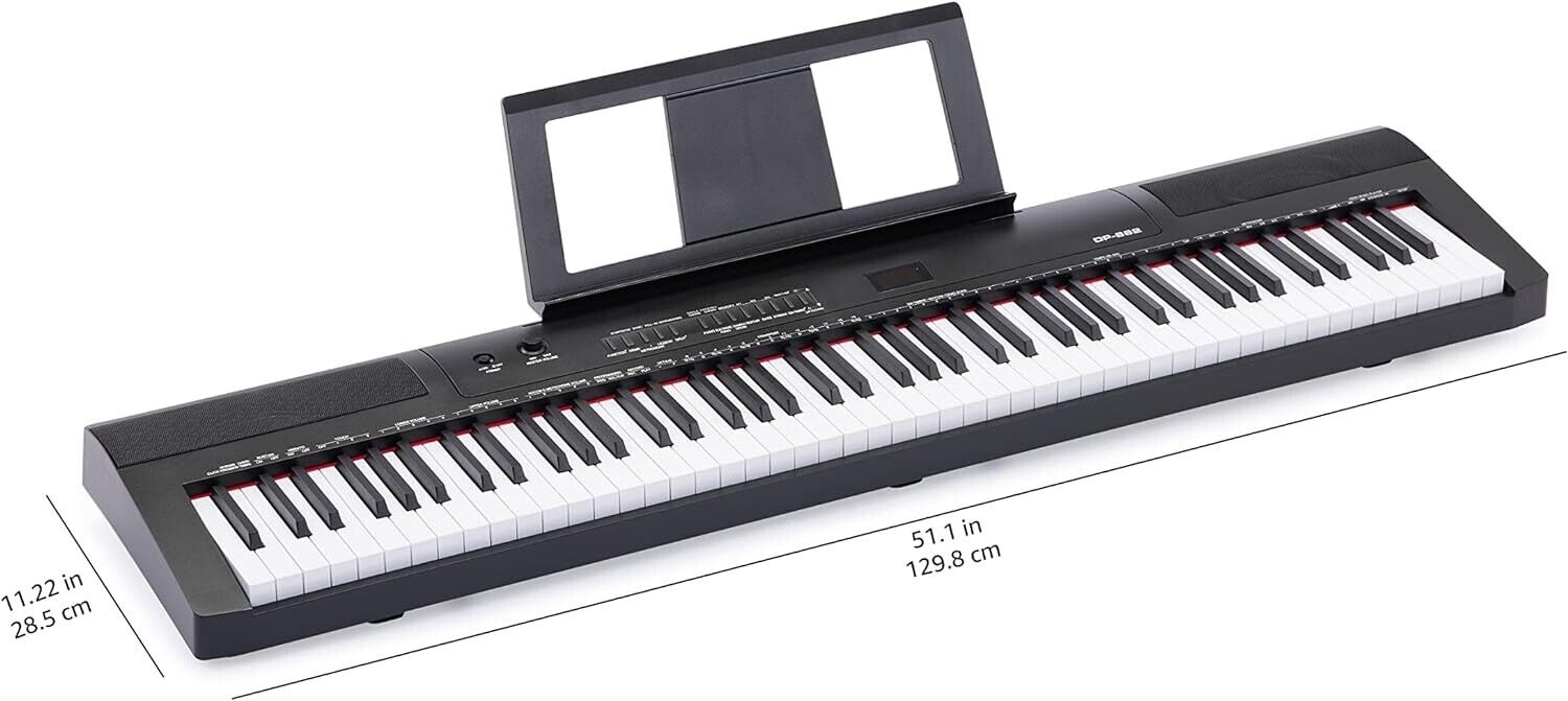 Amazon Basics Digital Piano 88 Key Semi-Weighted Keyboard + Sustain Pedal +Stand