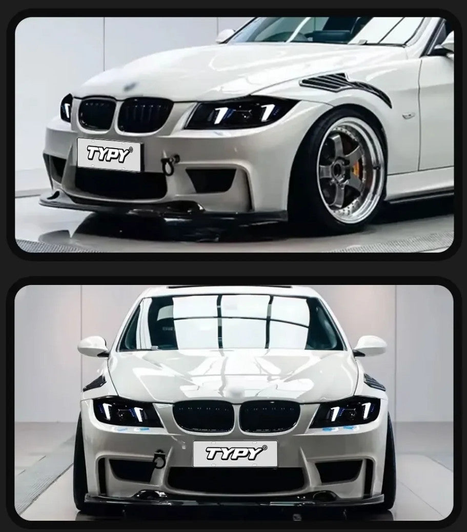 TYPY Pair BMW 3 Series E90 05-08 + 09-12 LED DRL Headlights Halogen / Xenon LHD