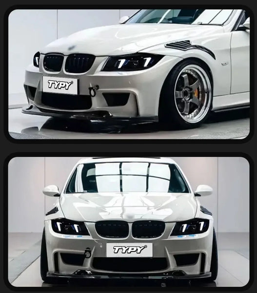 TYPY Pair BMW 3 Series E90 05-08 + 09-12 LED DRL Headlights Halogen / Xenon LHD