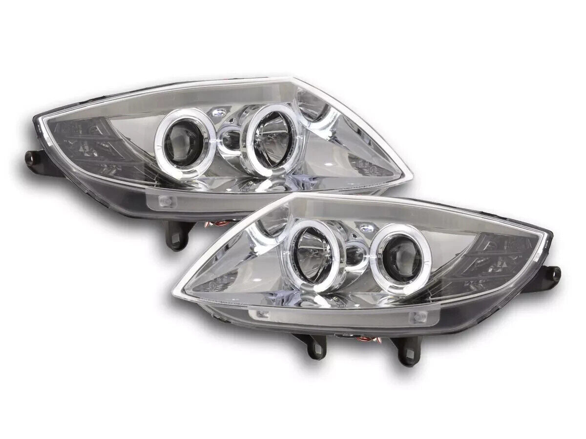 FK LED DRL Angel Eye Halo Ring Headlights BMW Z4 E85 E86 03-08 Chrome LHD