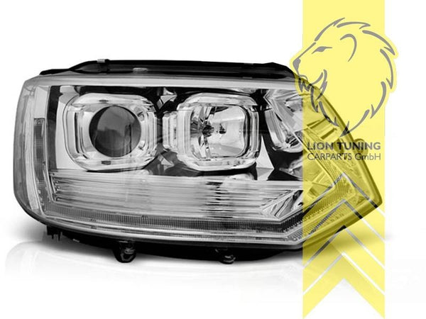 LT LED DRL Lightbar Headlights VW T5 Bus Transporter Facelift T5.1 chrome LHD