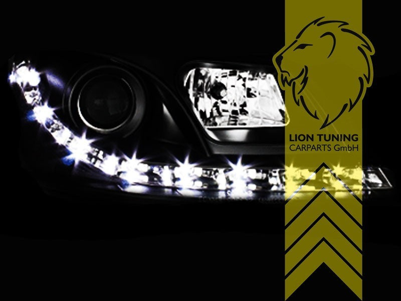 LT LED DRL Angel Eye Projector Headlights Ford Fiesta 6 JH1 JD3 01-05 black LHD