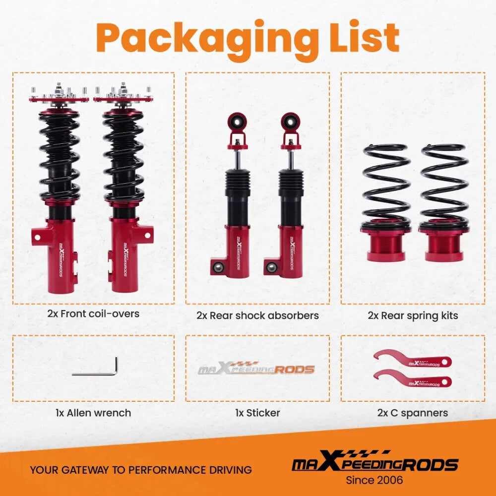 MXPR 24 Level Pro Lowering Coilovers Suspension Hyundai Veloster 2012-2016 1.6L