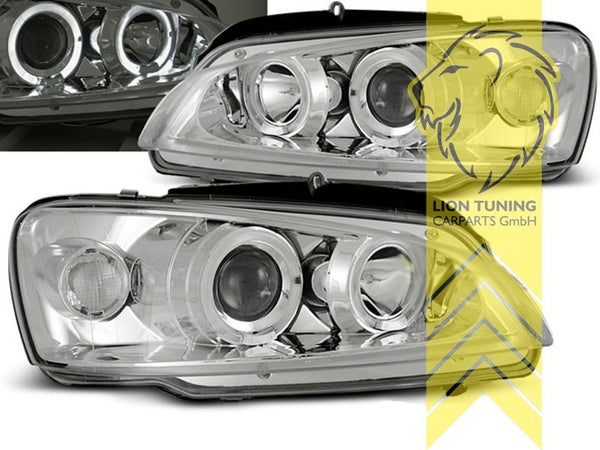 LT Pair LED DRL Lightbar Halo Ring Headlights Peugeot 106 2 1 96-04 chrome LHD