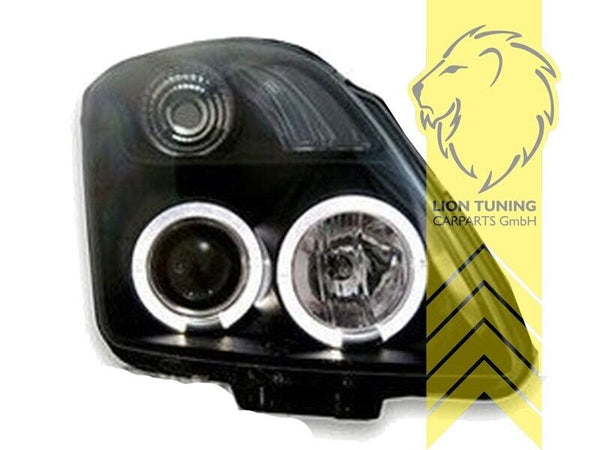 LT Pair LED DRL Halo Ring Eye Headlights Suzuki Swift 3 05-10 MZ EZ black LHD