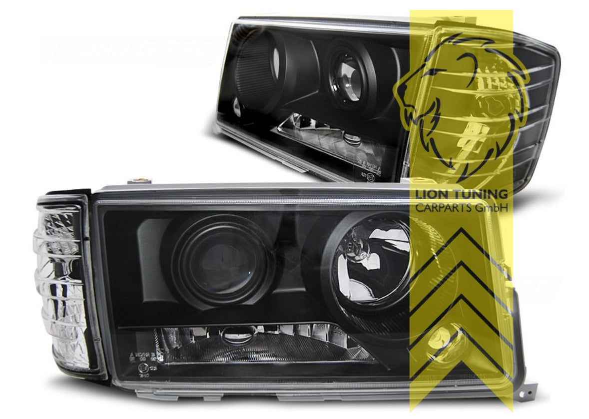 LT Pair LED DRL Halo Angel Eye Headlights Mercedes W201 190E Black LHD