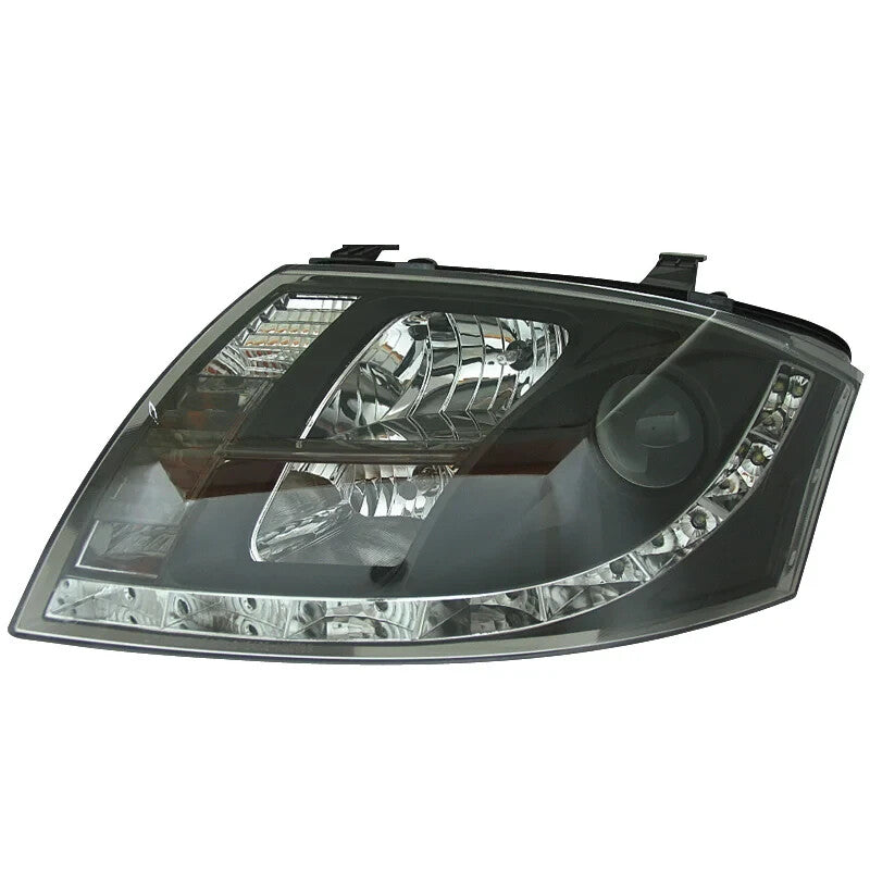 AS Pair LED DRL Halo Eye Lightbar Headlights Audi TT 8N 99-05 Black LHD