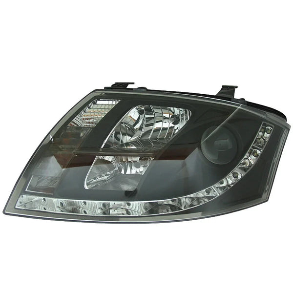 AS Pair LED DRL Halo Eye Lightbar Headlights Audi TT 8N 99-05 Black LHD
