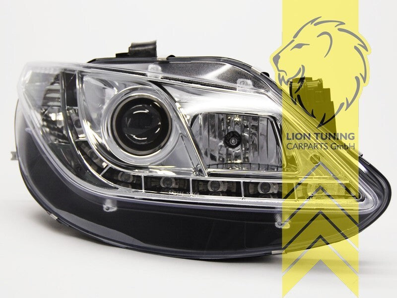 LT LED DRL Lightbar Halo Ring Headlights Seat Ibiza 6J 6J5 08-12 chrome LHD