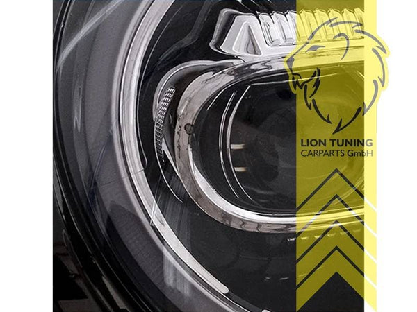 LT Pair LED DRL Halo Ring Headlights BMW Mini One R55 R56 R57 R58 R59 black LHD