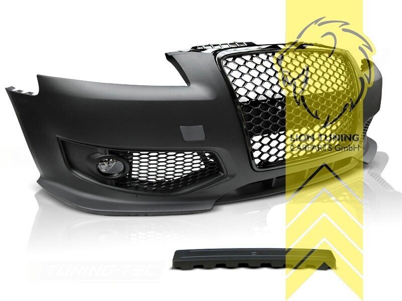 LT Front bumper & grille fogs Audi A3 8P + S3 & S-Line grill Black Chrome 04-08