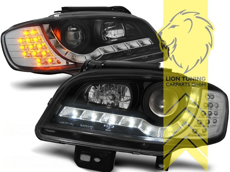 LT LED DRL Lightbar Halo Ring Headlights Seat Ibiza 6K2 Cordoba black 99-02 LHD